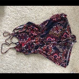 Patterned stretch romper